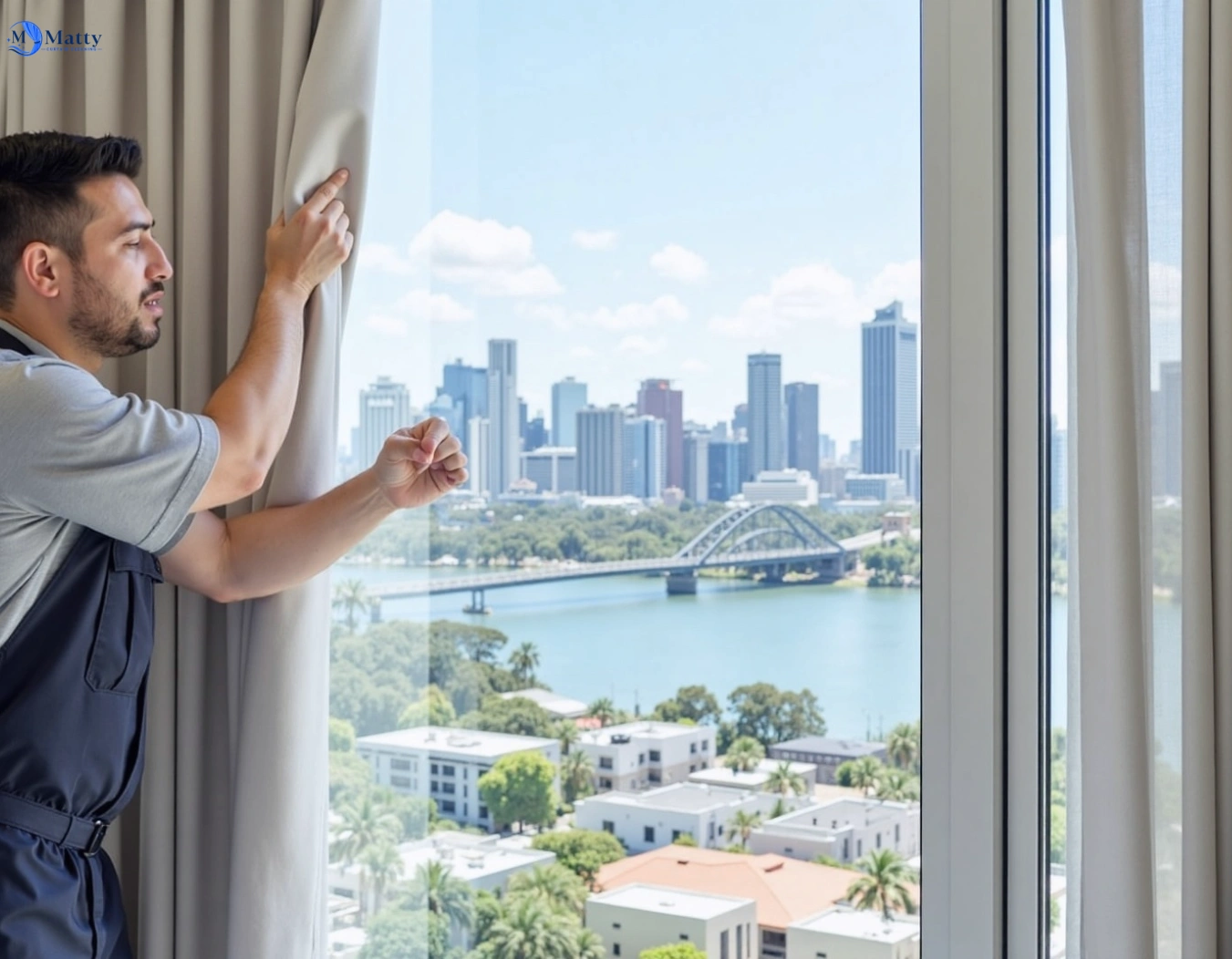 Professional curtain steam cleaning service chambers-flat QLD by Matty Curtain Cleaning